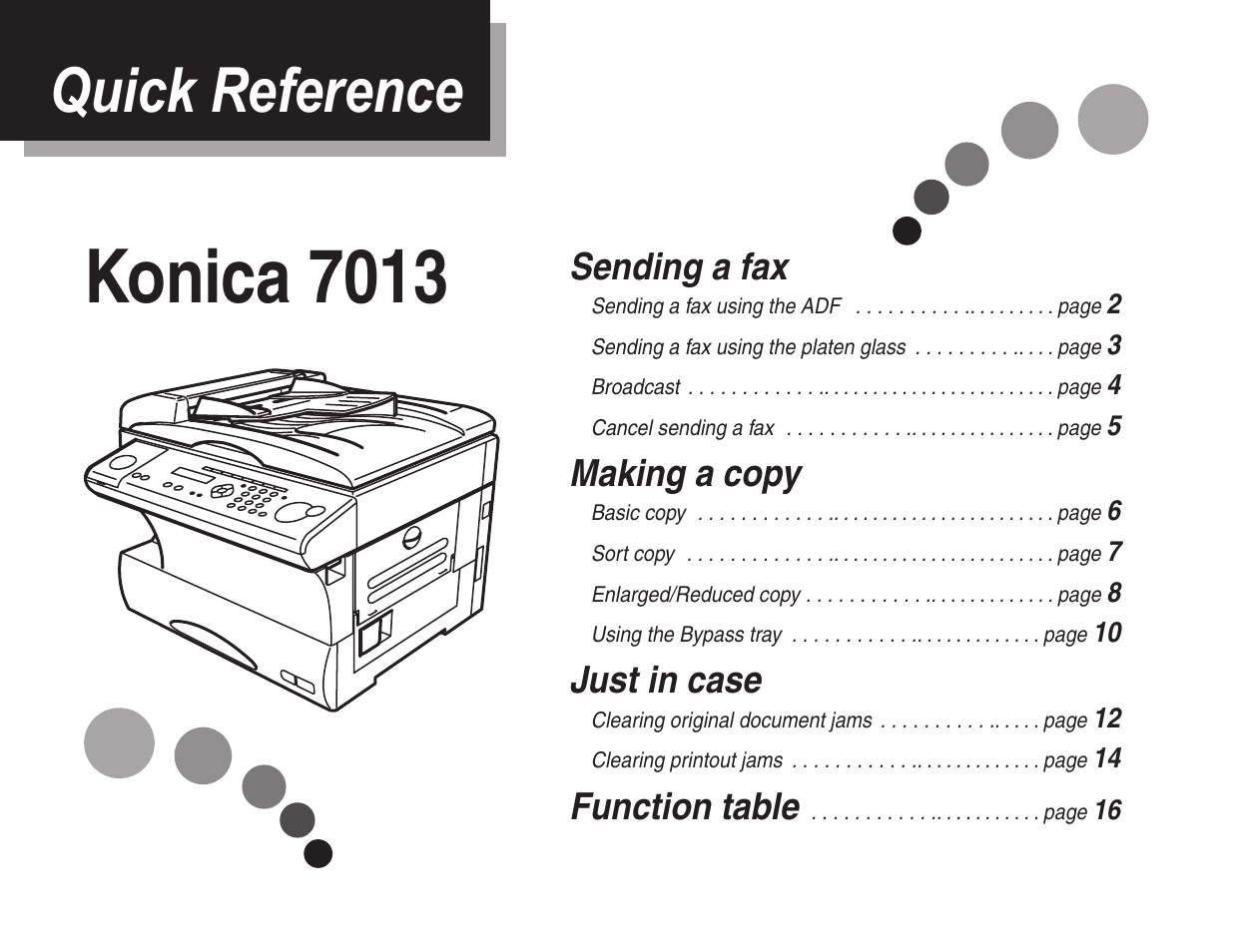 Konica Minolta 7013 User Manual | 20 pages