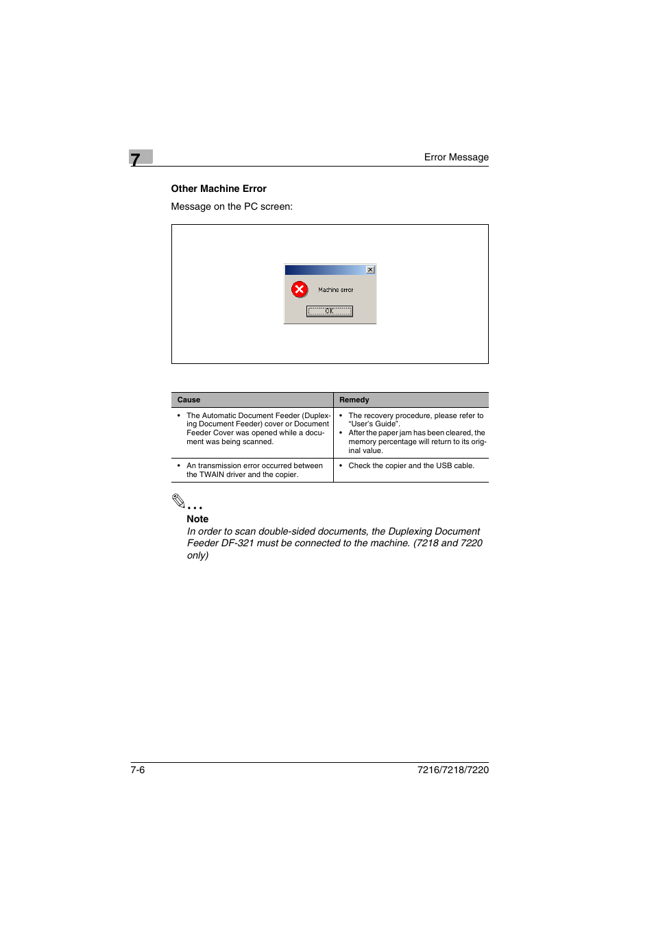 Other machine error, Other machine error -6 | Konica Minolta 8050 User Manual | Page 25 / 25