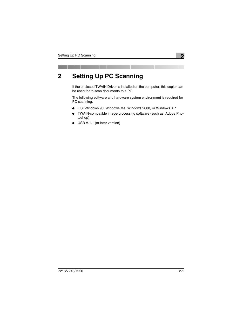 2 setting up pc scanning, Setting up pc scanning, 2setting up pc scanning | Konica Minolta 8050 User Manual | Page 8 / 25