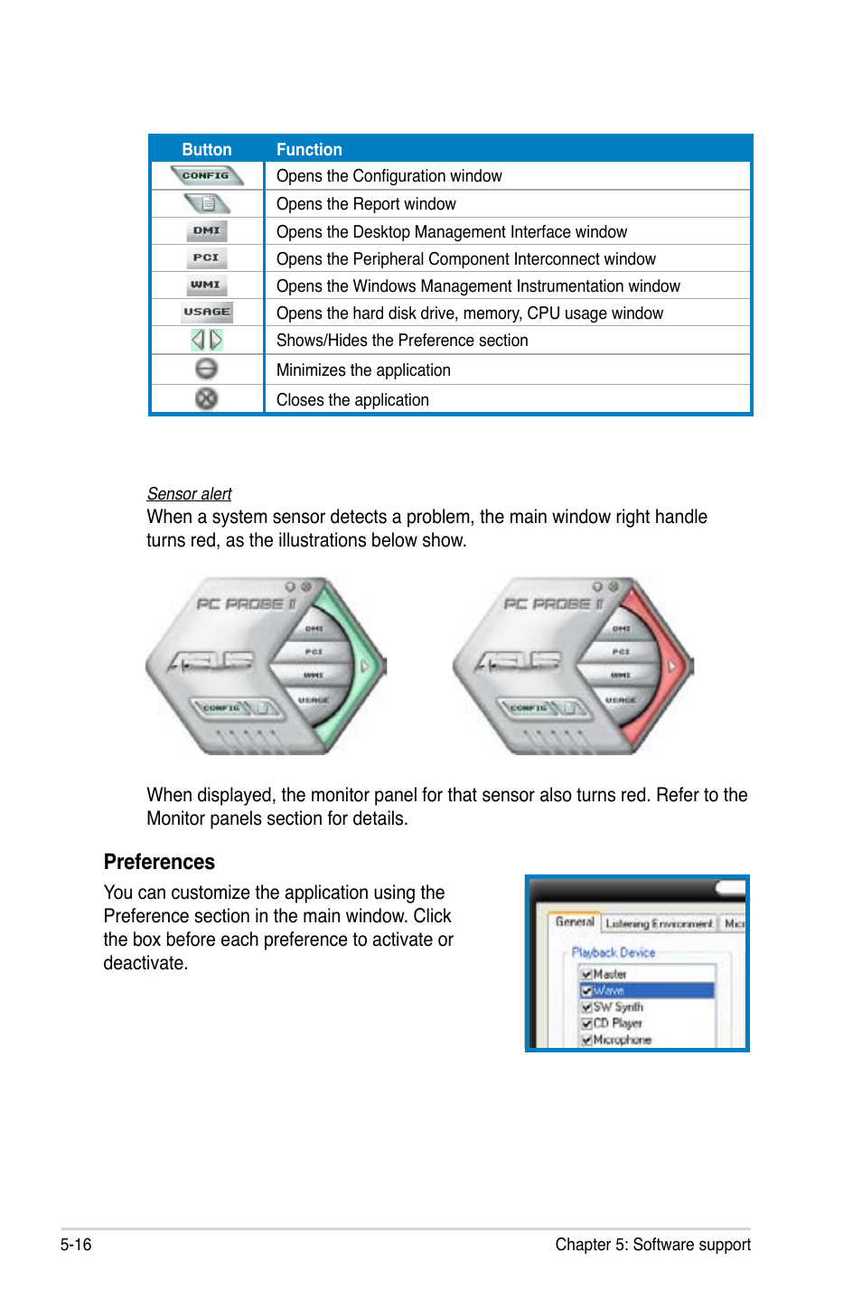 Preferences | Asus P5K64 WS User Manual | Page 120 / 164