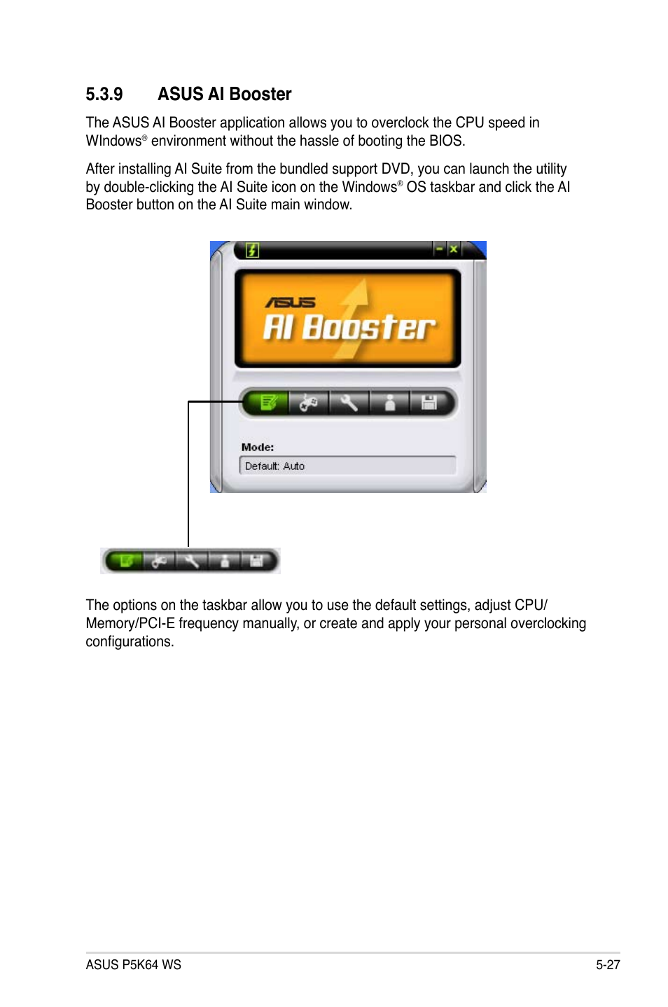 9 asus ai booster | Asus P5K64 WS User Manual | Page 131 / 164