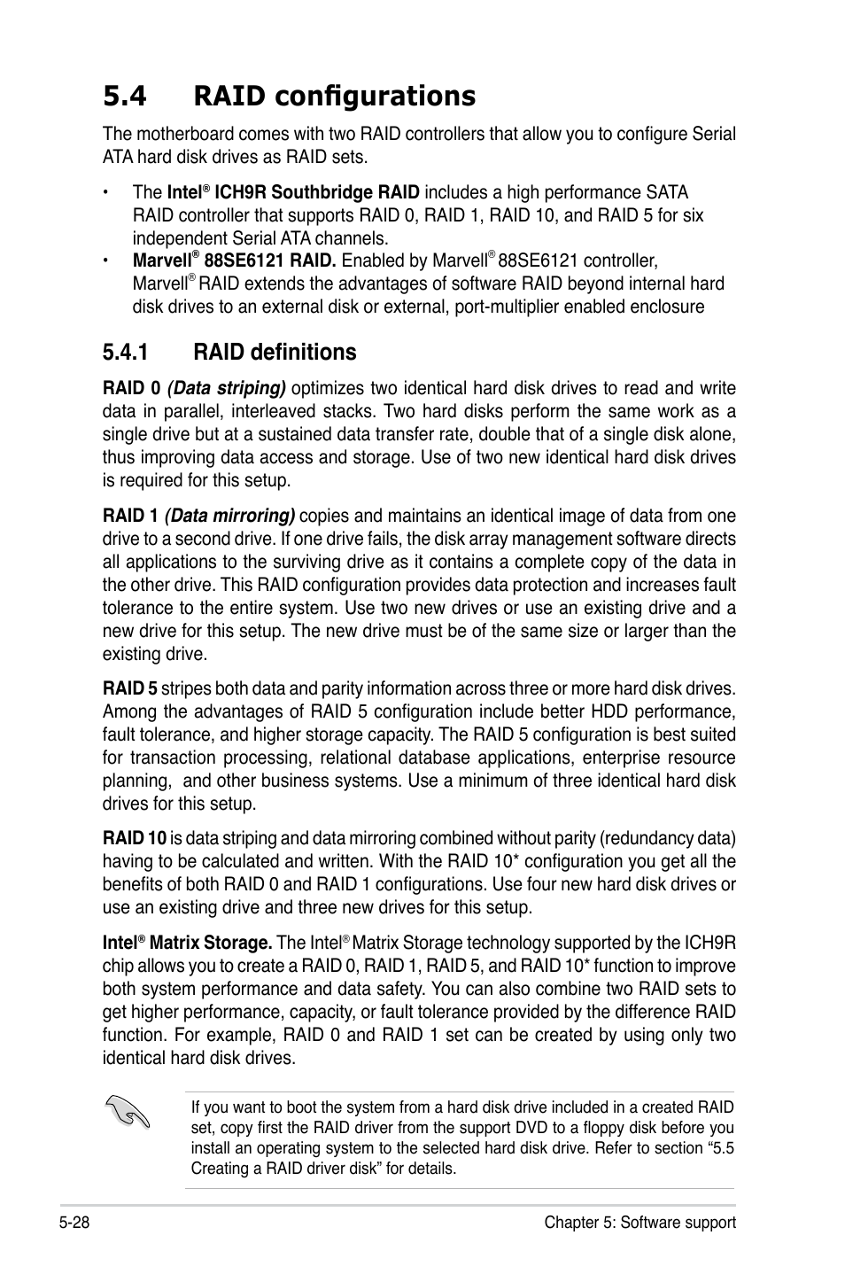 4 raid configurations, 1 raid definitions | Asus P5K64 WS User Manual | Page 132 / 164