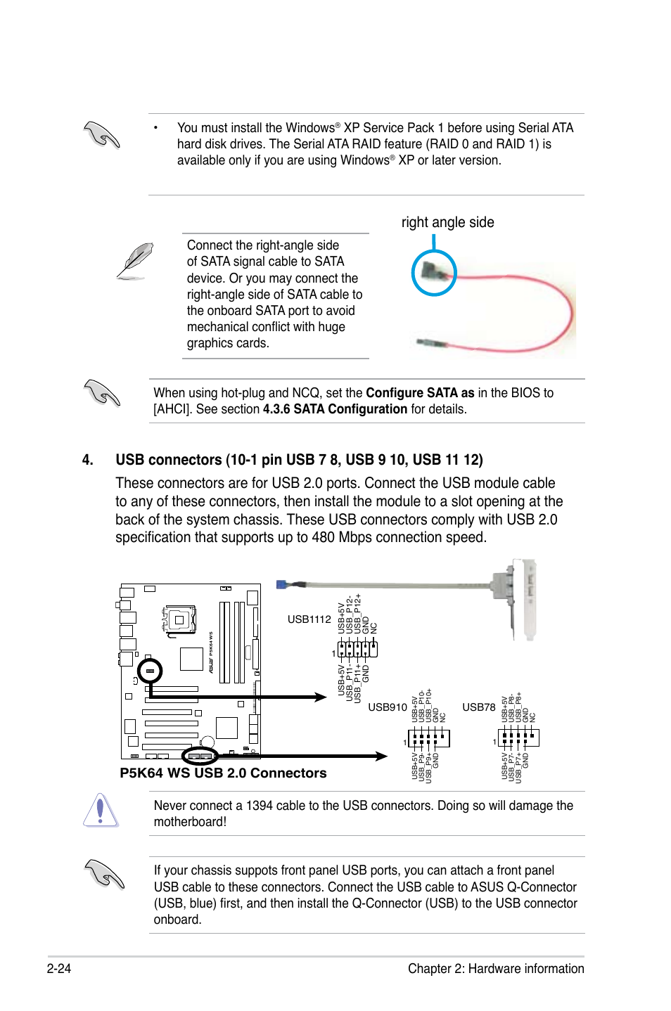 Right angle side | Asus P5K64 WS User Manual | Page 50 / 164