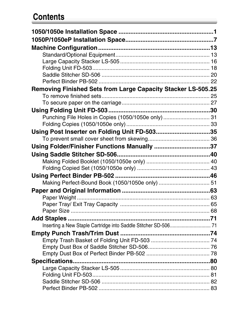 Konica Minolta bizhub PRO 1050P User Manual | Page 3 / 88