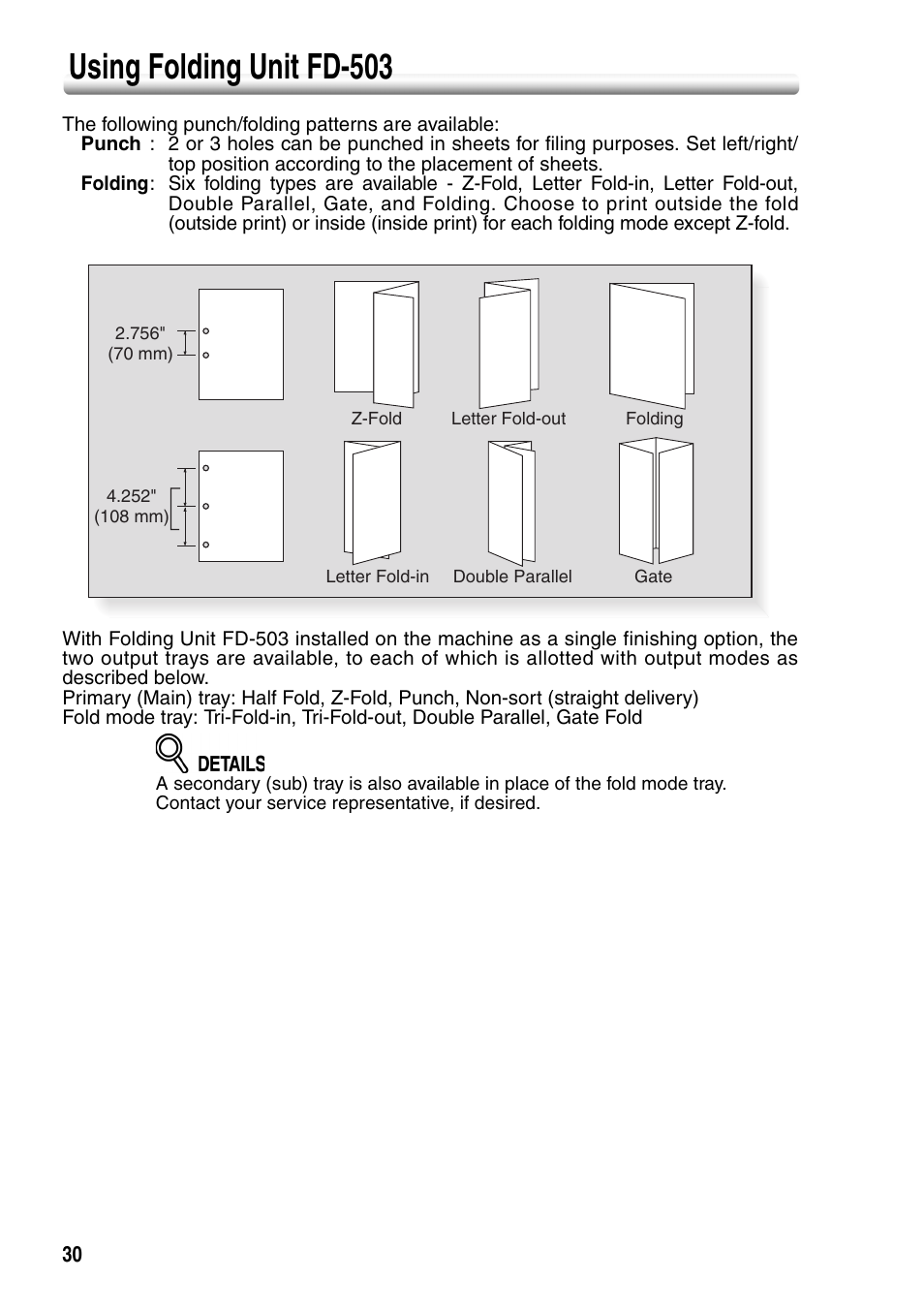 Using folding unit fd-503 | Konica Minolta bizhub PRO 1050P User Manual | Page 34 / 88