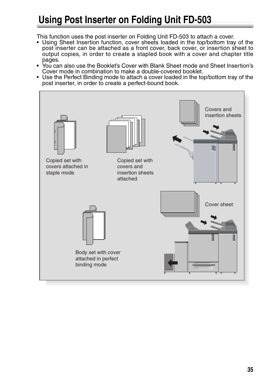 Using post inserter on folding unit fd-503 | Konica Minolta bizhub PRO 1050P User Manual | Page 39 / 88