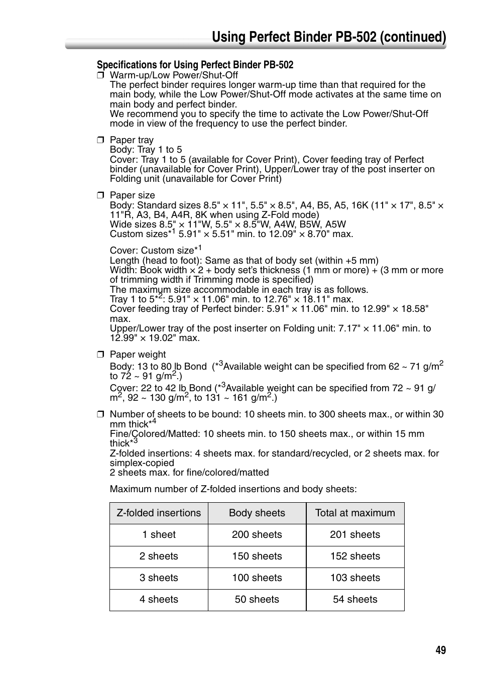 Using perfect binder pb-502 (continued) | Konica Minolta bizhub PRO 1050P User Manual | Page 53 / 88