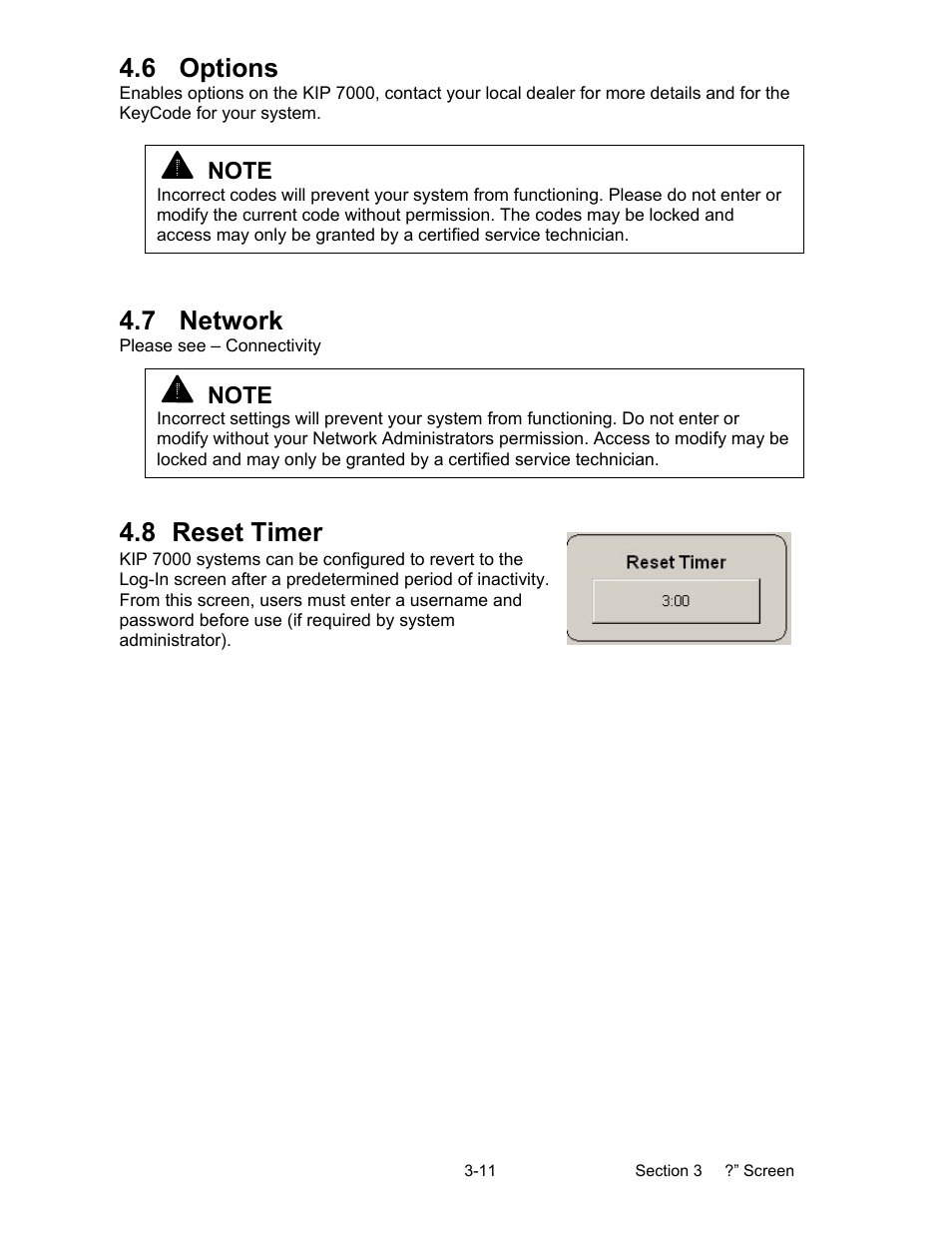6 options, 7 network, 8 reset timer | Konica Minolta KIP 7000 User Manual | Page 106 / 294