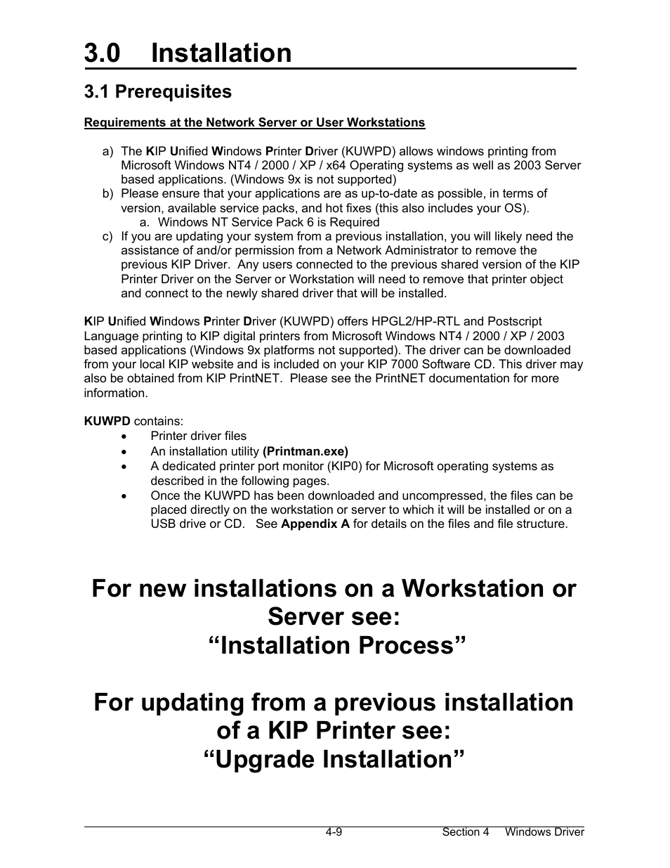 0 installation, 1 prerequisites | Konica Minolta KIP 7000 User Manual | Page 123 / 294