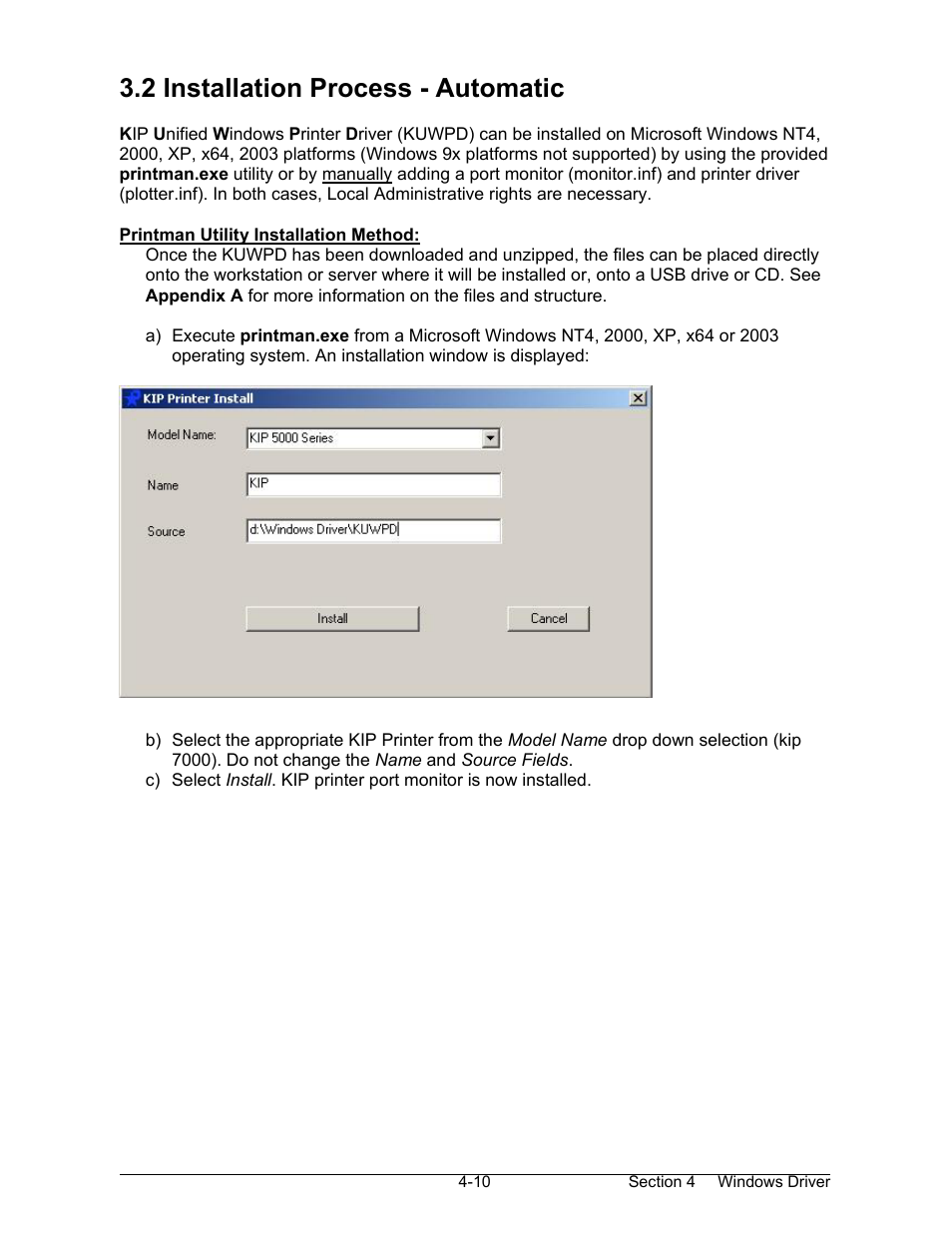 2 installation process - automatic | Konica Minolta KIP 7000 User Manual | Page 124 / 294