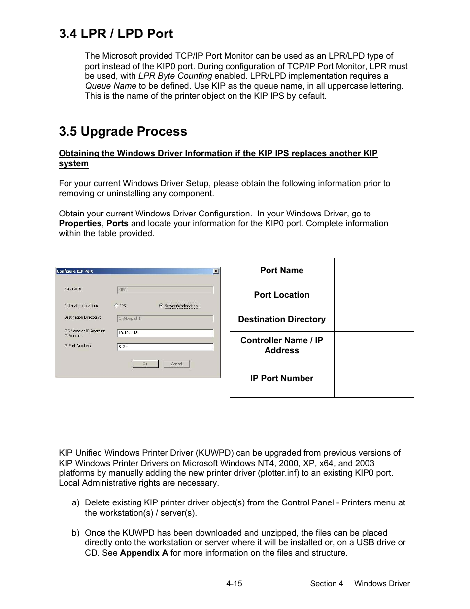 4 lpr / lpd port, 5 upgrade process | Konica Minolta KIP 7000 User Manual | Page 129 / 294