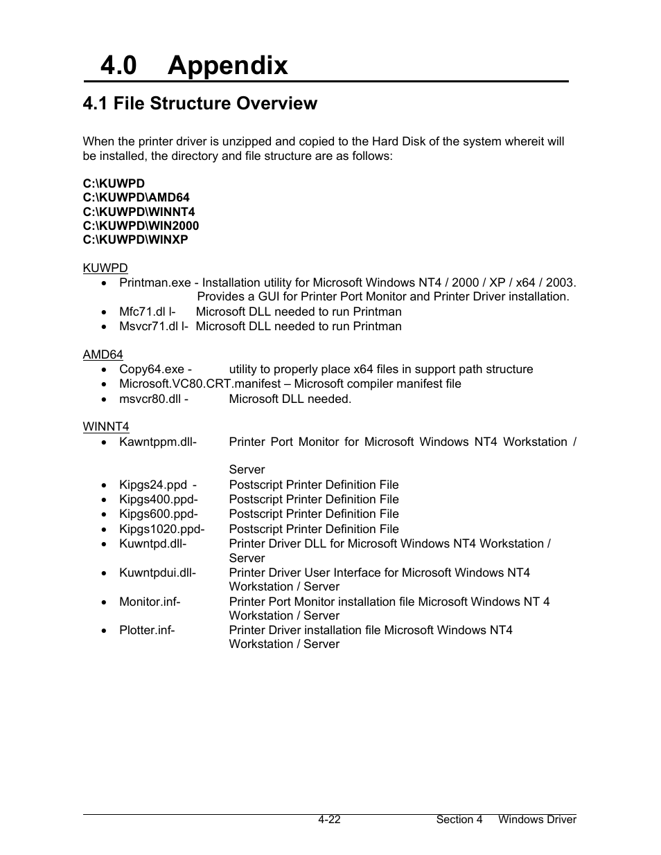 0 appendix, 1 file structure overview | Konica Minolta KIP 7000 User Manual | Page 136 / 294