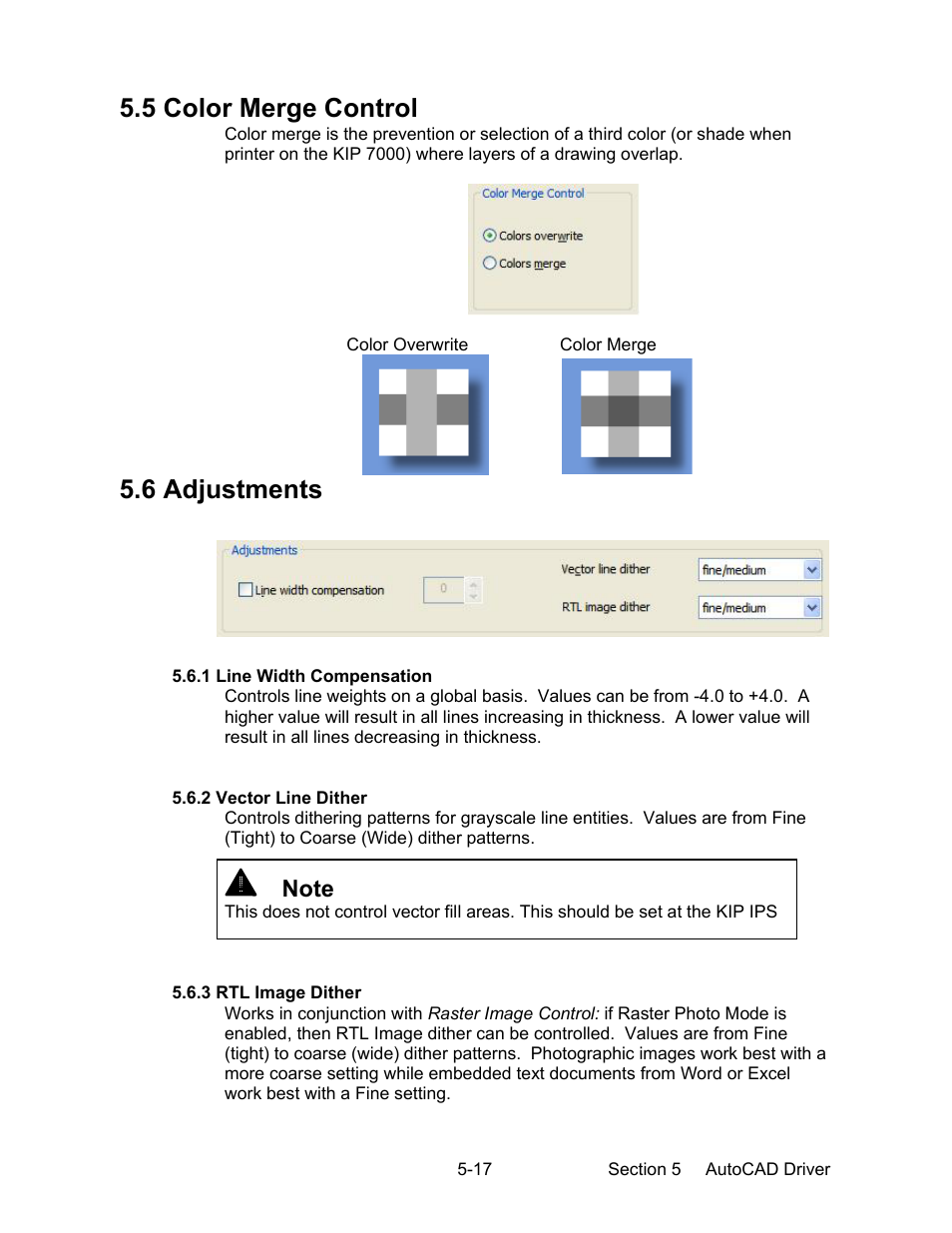 5 color merge control, 6 adjustments | Konica Minolta KIP 7000 User Manual | Page 155 / 294