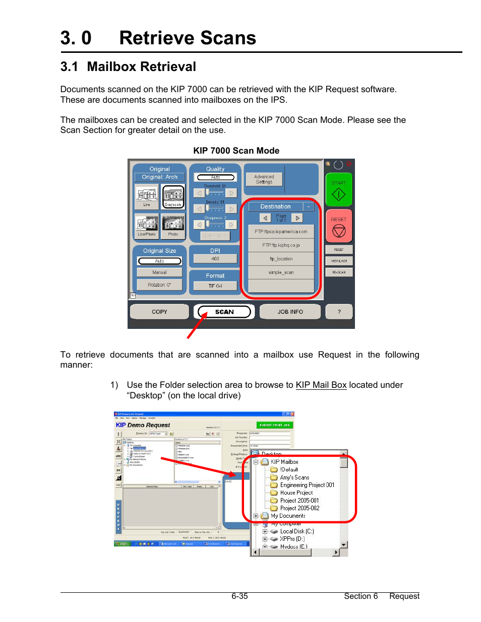 0 retrieve scans, 1 mailbox retrieval | Konica Minolta KIP 7000 User Manual | Page 191 / 294