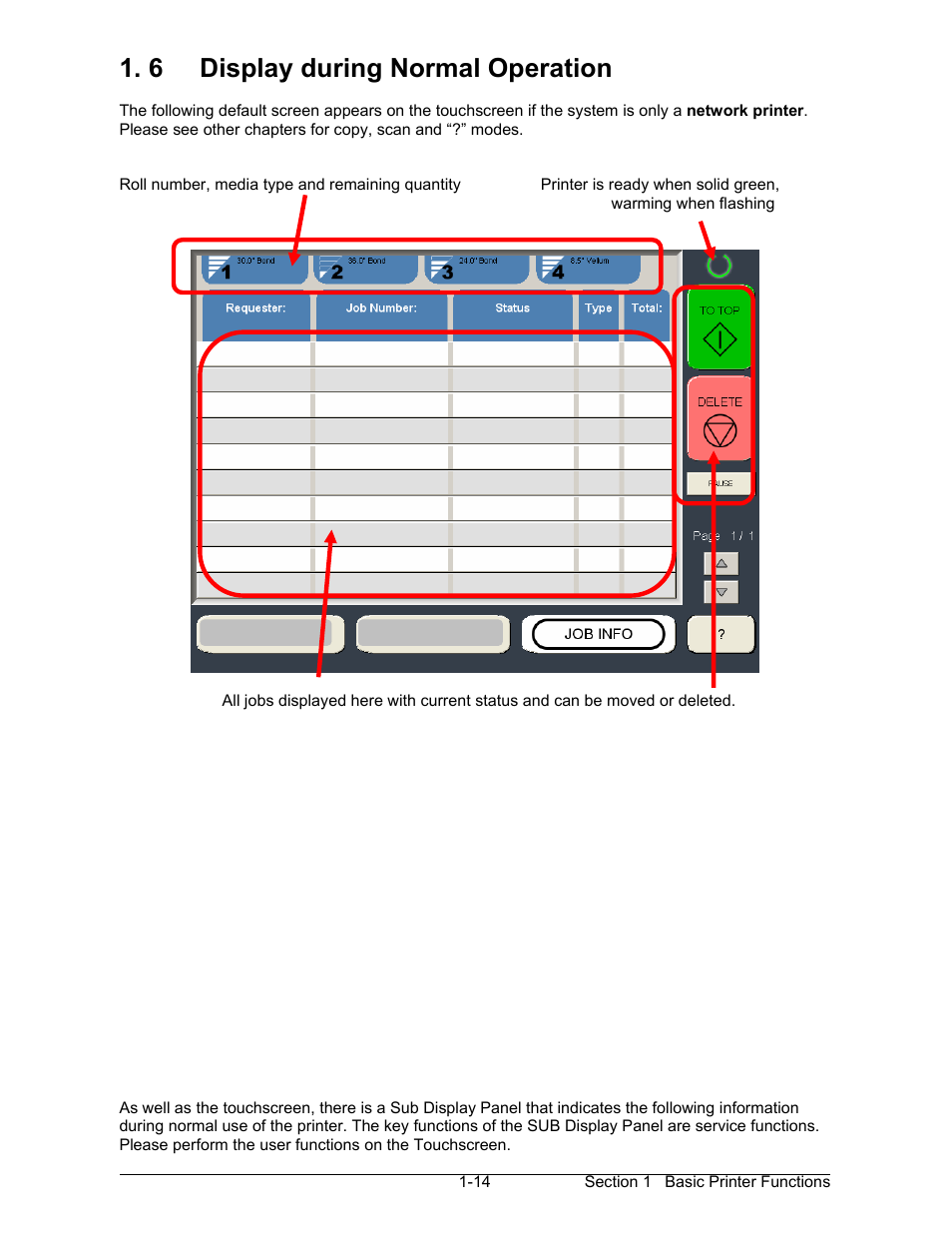 6 display during normal operation | Konica Minolta KIP 7000 User Manual | Page 20 / 294