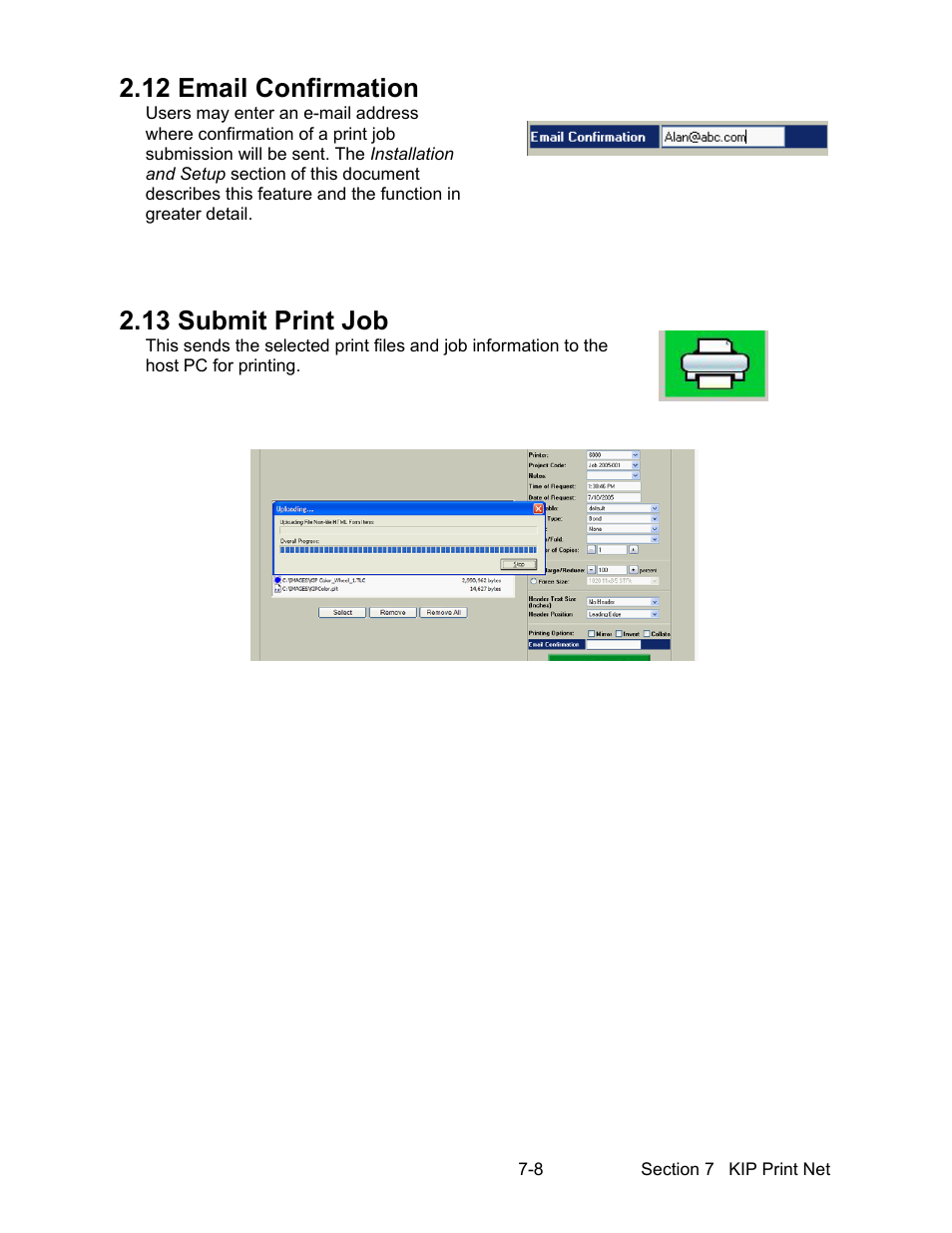 12 email confirmation, 13 submit print job | Konica Minolta KIP 7000 User Manual | Page 220 / 294