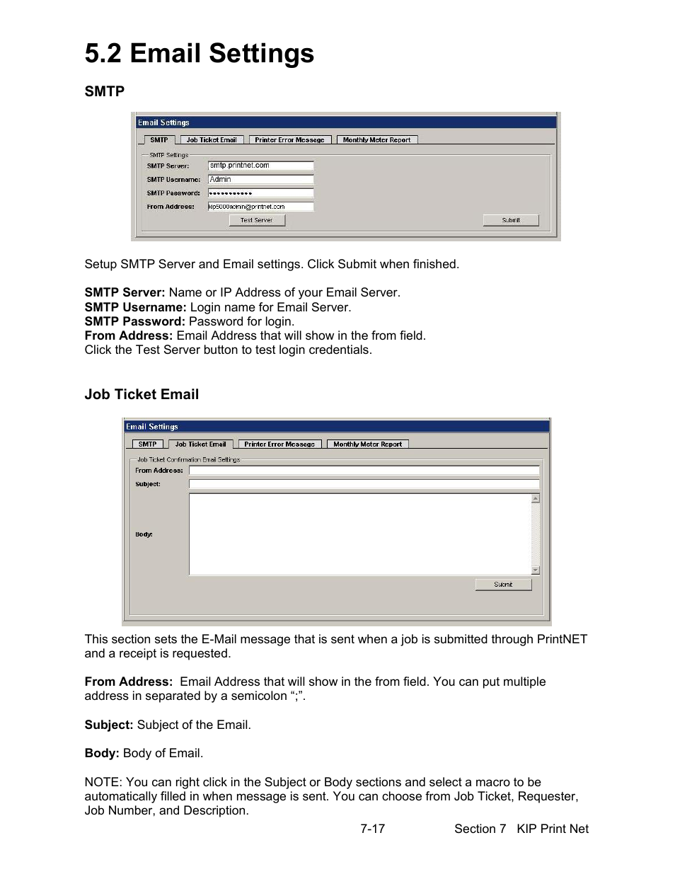 2 email settings | Konica Minolta KIP 7000 User Manual | Page 229 / 294