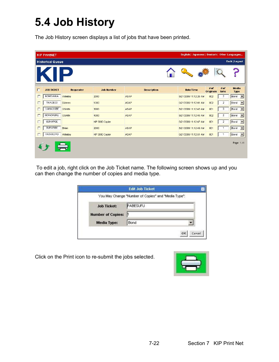 4 job history | Konica Minolta KIP 7000 User Manual | Page 234 / 294