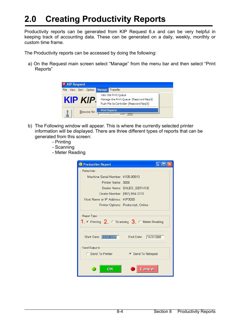 0 creating productivity reports | Konica Minolta KIP 7000 User Manual | Page 253 / 294