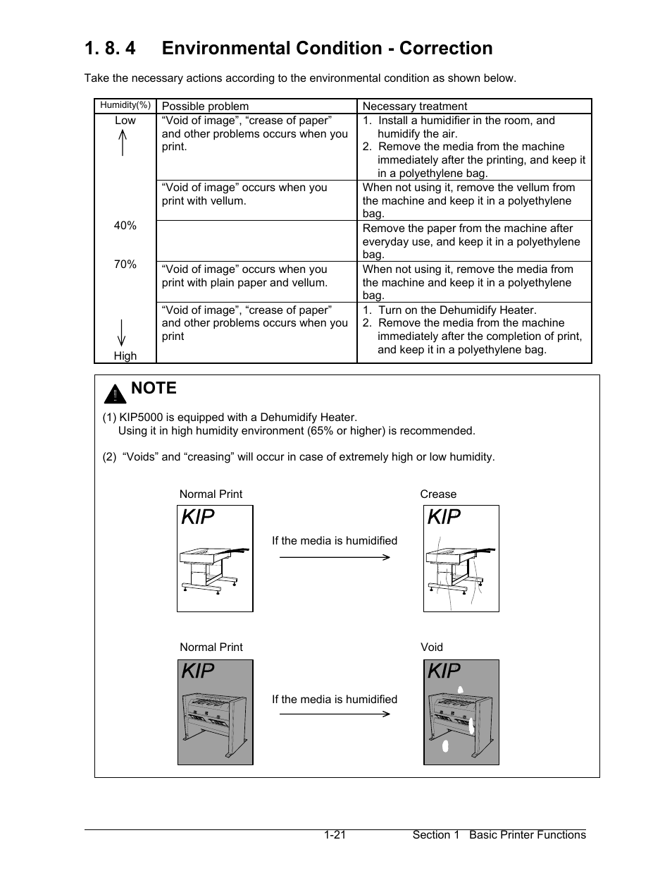 8. 4 environmental condition - correction | Konica Minolta KIP 7000 User Manual | Page 27 / 294