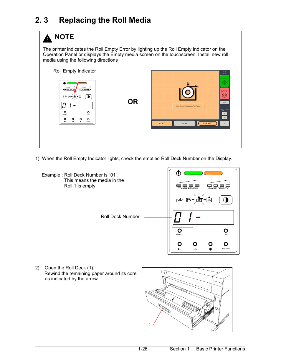 3 replacing the roll media | Konica Minolta KIP 7000 User Manual | Page 32 / 294