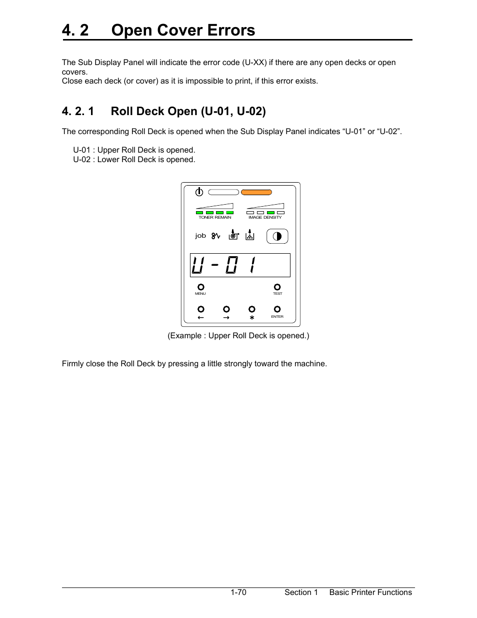2 open cover errors | Konica Minolta KIP 7000 User Manual | Page 76 / 294