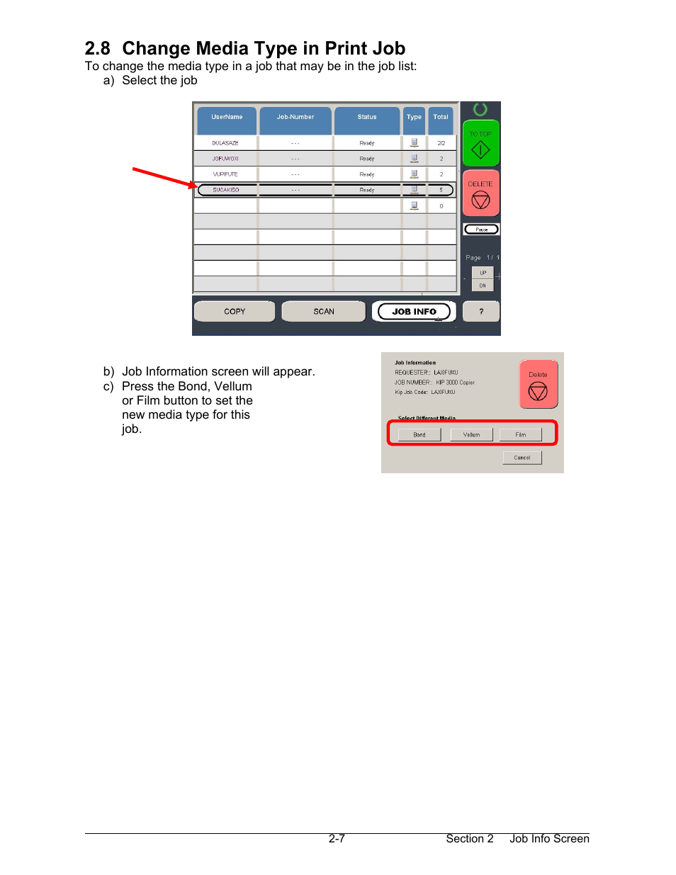 8 change media type in print job | Konica Minolta KIP 7000 User Manual | Page 90 / 294