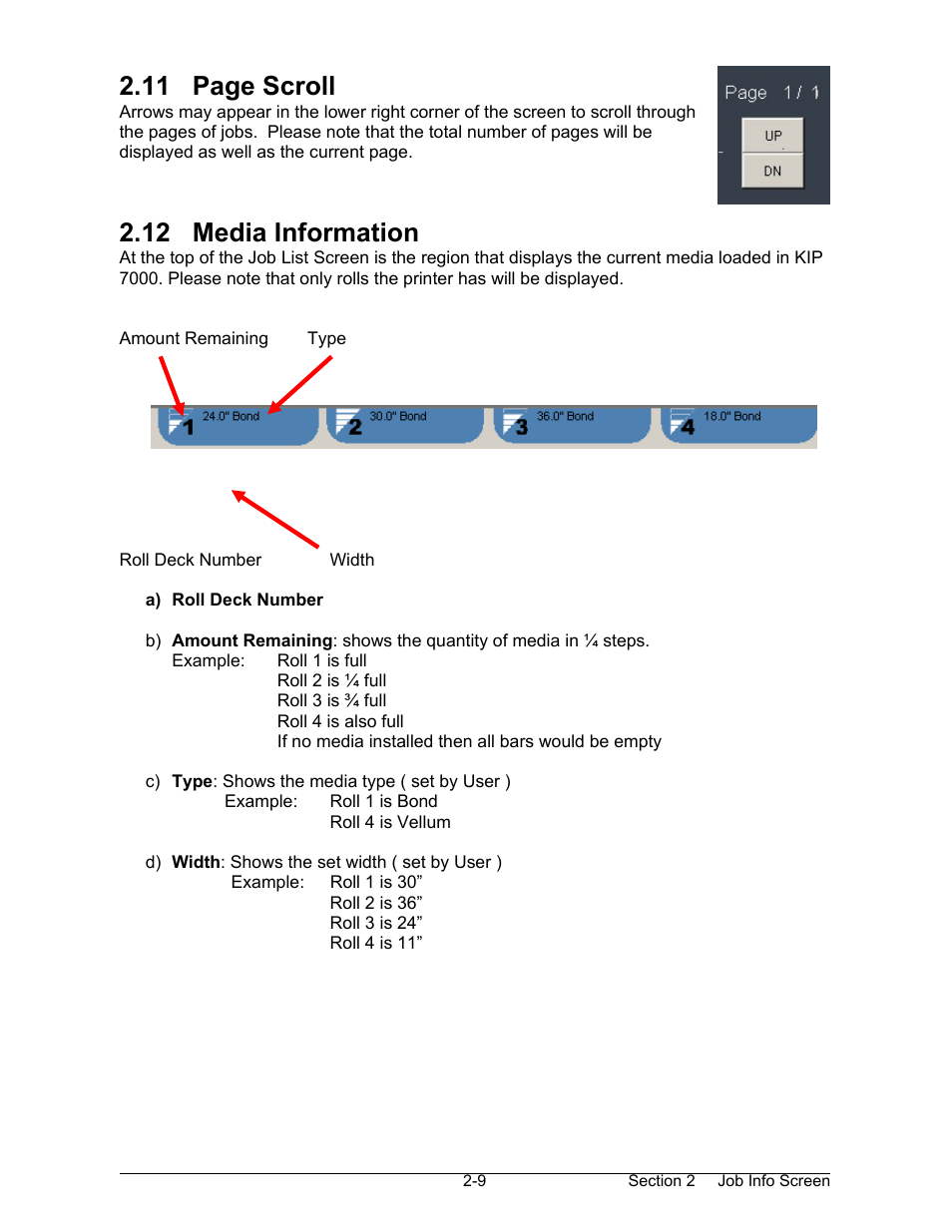 11 page scroll, 12 media information | Konica Minolta KIP 7000 User Manual | Page 92 / 294