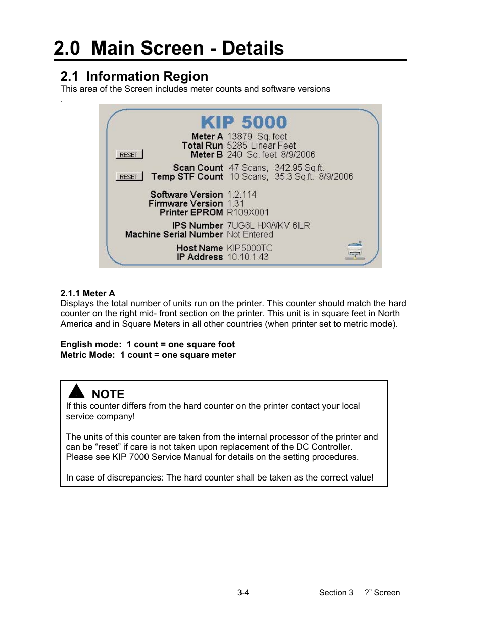 0 main screen - details, 1 information region | Konica Minolta KIP 7000 User Manual | Page 99 / 294