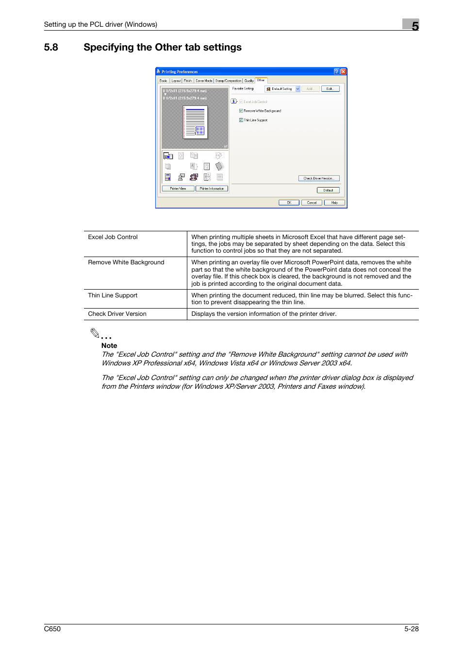 8 specifying the other tab settings, Specifying the other tab settings -28 | Konica Minolta bizhub C650 User Manual | Page 124 / 303