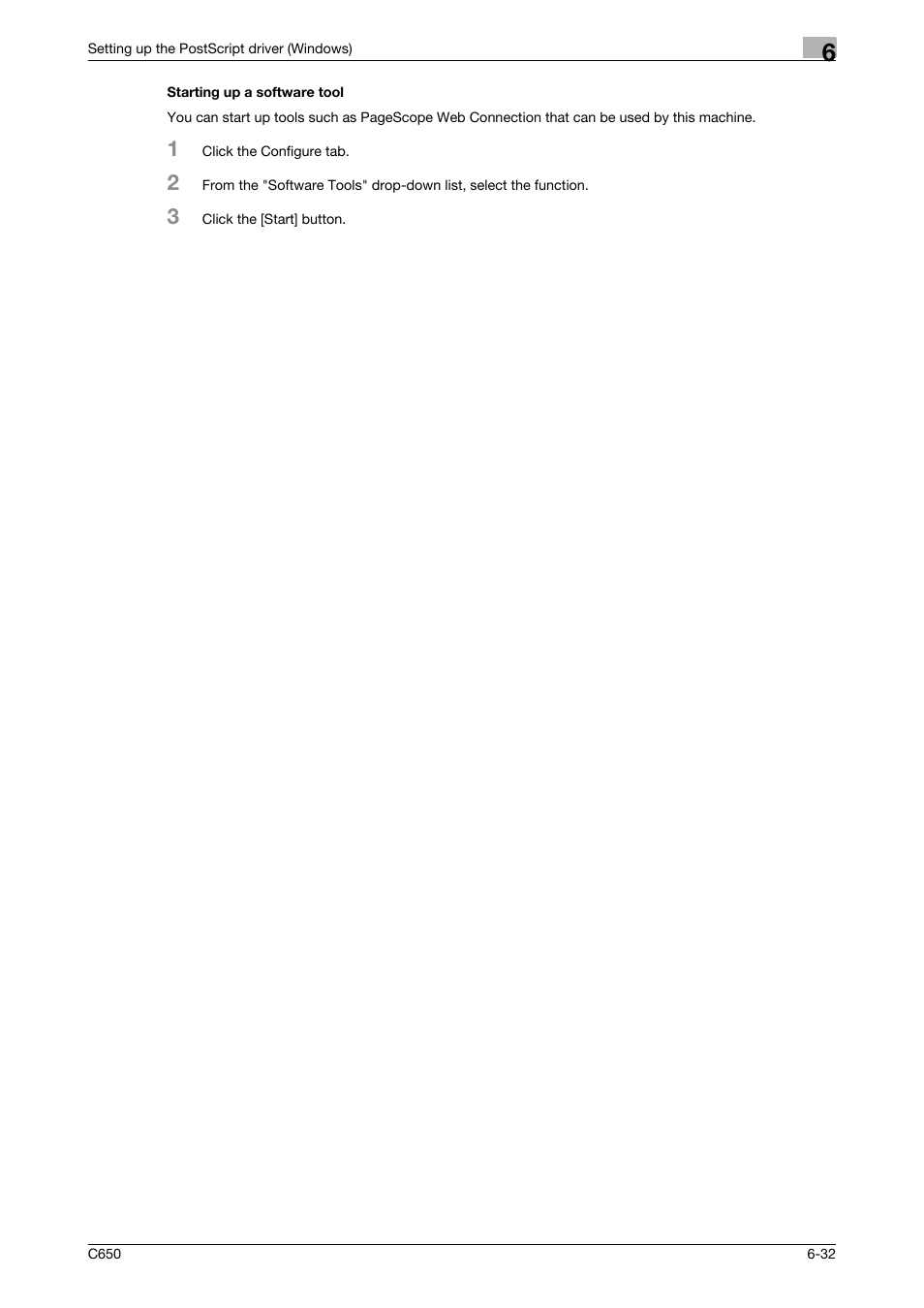 Starting up a software tool, Starting up a software tool -32 | Konica Minolta bizhub C650 User Manual | Page 163 / 303