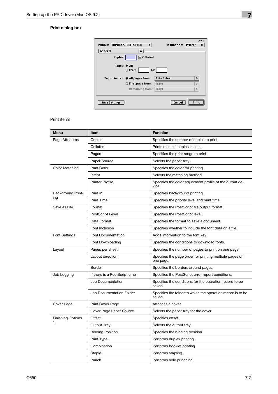 Print dialog box, Print dialog box -2 | Konica Minolta bizhub C650 User Manual | Page 169 / 303