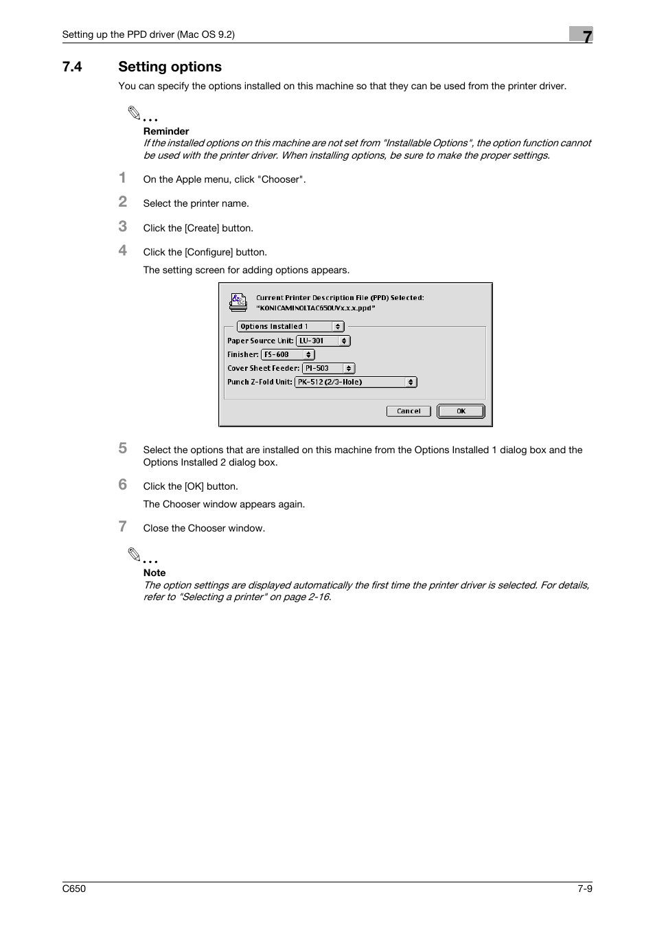 4 setting options, Setting options -9 | Konica Minolta bizhub C650 User Manual | Page 176 / 303