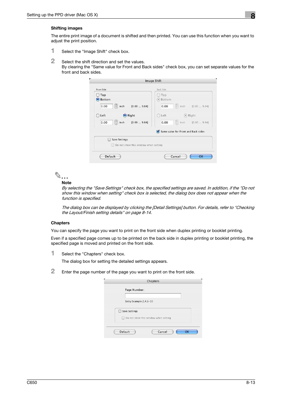 Shifting images, Chapters, Shifting images -13 chapters -13 | Konica Minolta bizhub C650 User Manual | Page 189 / 303