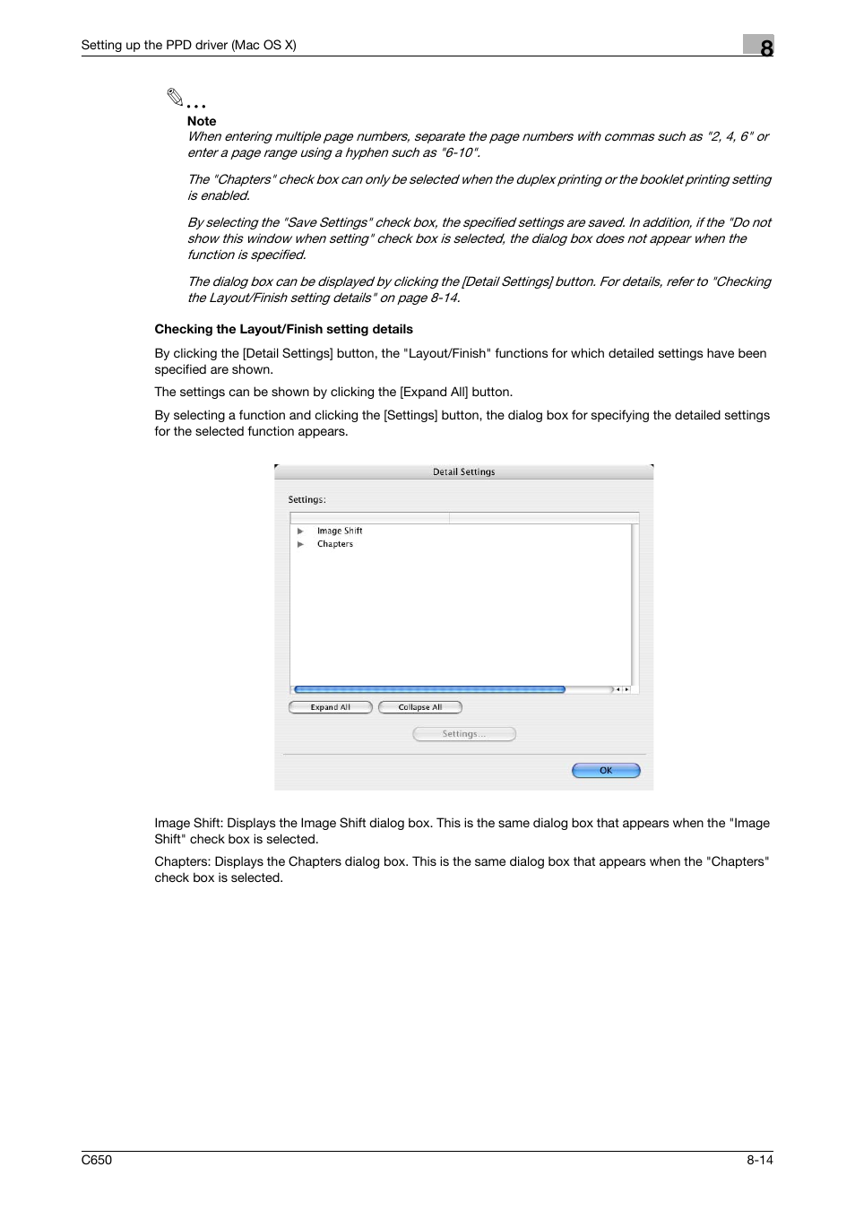 Checking the layout/finish setting details, Checking the layout/finish setting details -14 | Konica Minolta bizhub C650 User Manual | Page 190 / 303