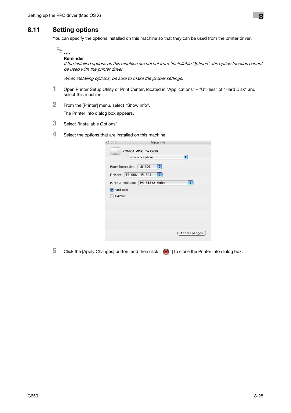 11 setting options, Setting options -28 | Konica Minolta bizhub C650 User Manual | Page 204 / 303