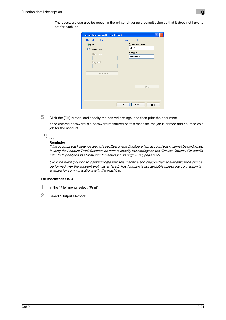 For macintosh os x, For macintosh os x -21 | Konica Minolta bizhub C650 User Manual | Page 226 / 303