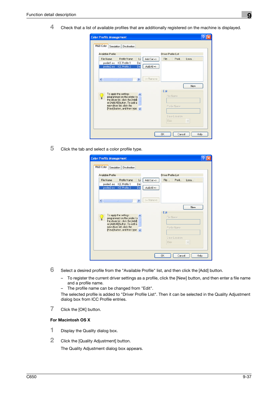 For macintosh os x, For macintosh os x -37 | Konica Minolta bizhub C650 User Manual | Page 242 / 303