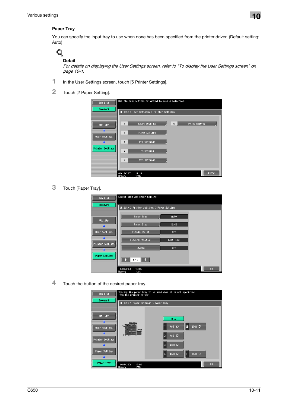 Paper tray, Paper tray -11 | Konica Minolta bizhub C650 User Manual | Page 255 / 303