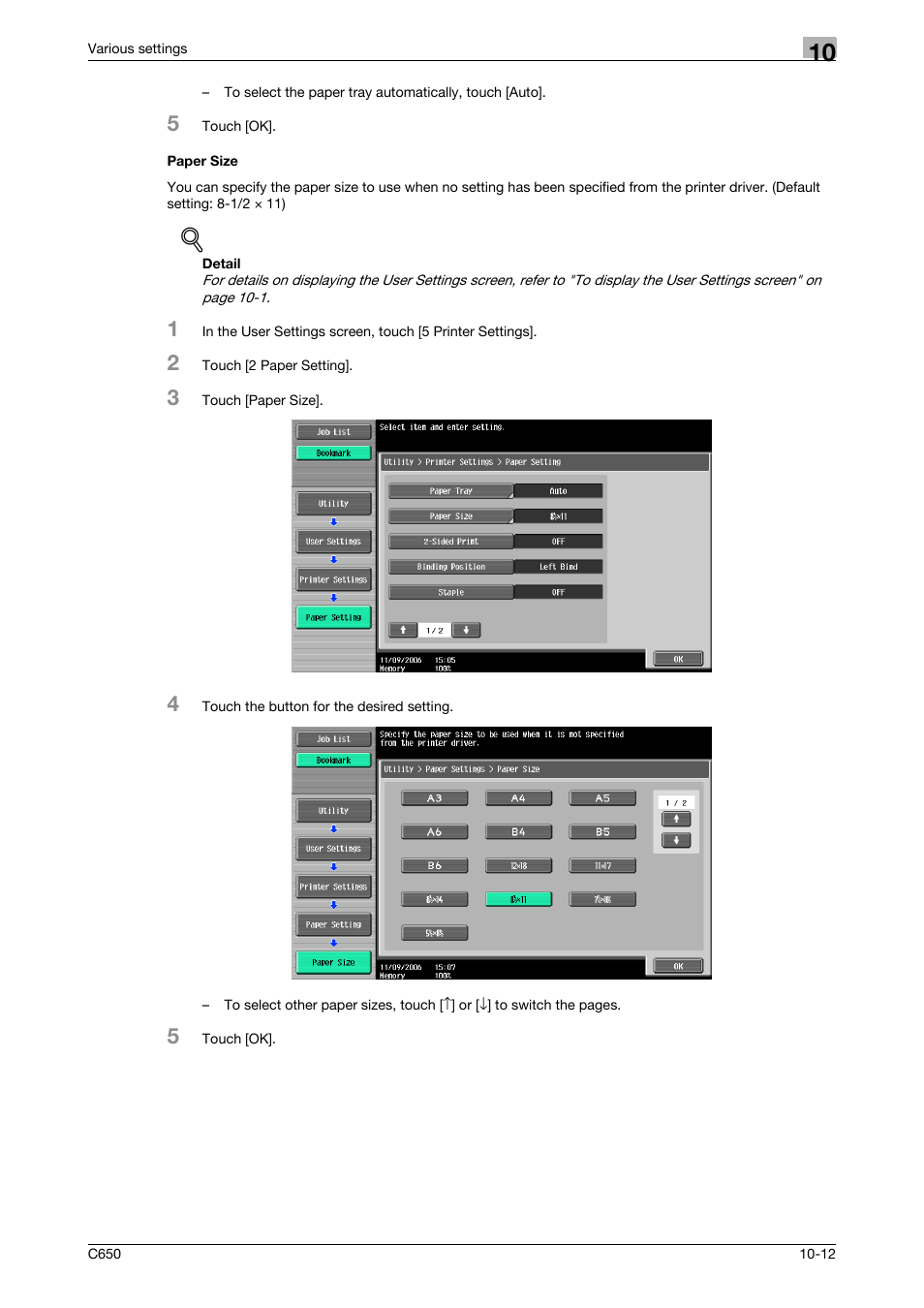 Paper size, Paper size -12 | Konica Minolta bizhub C650 User Manual | Page 256 / 303