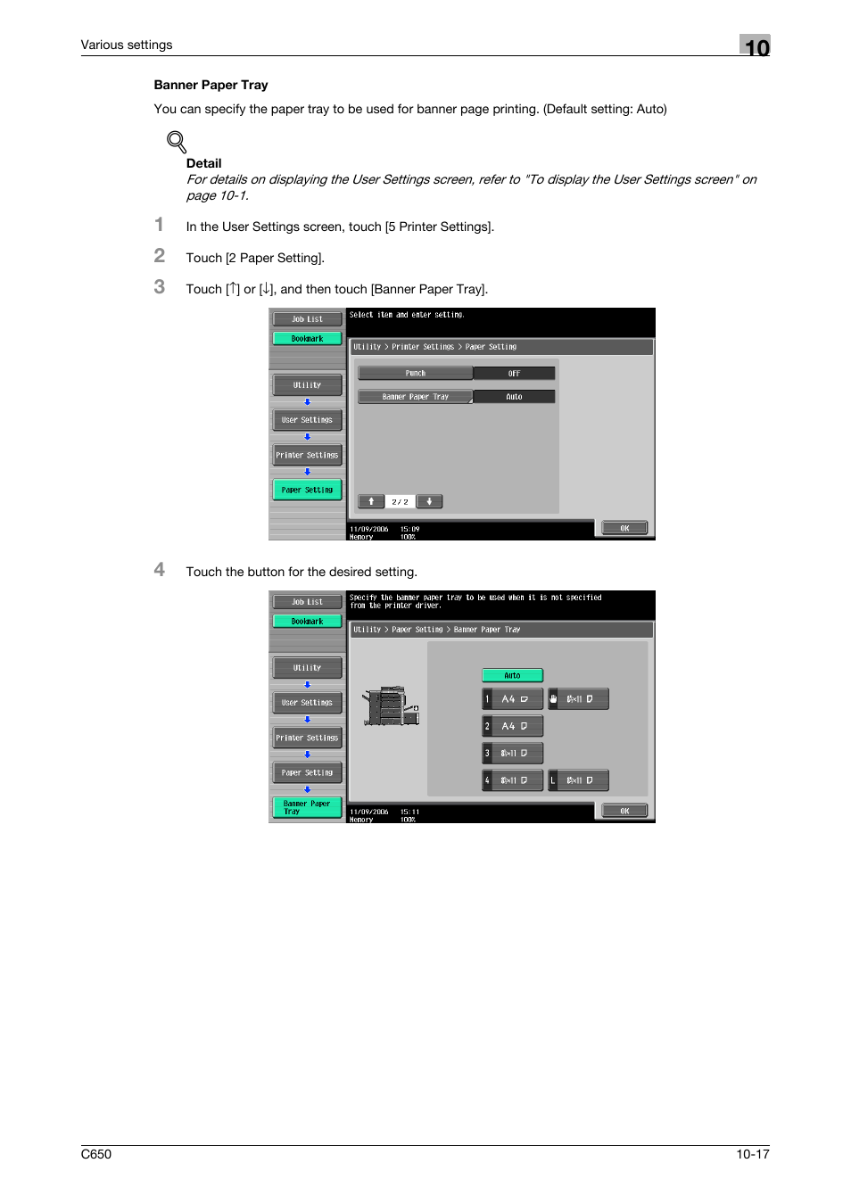 Banner paper tray, Banner paper tray -17 | Konica Minolta bizhub C650 User Manual | Page 261 / 303