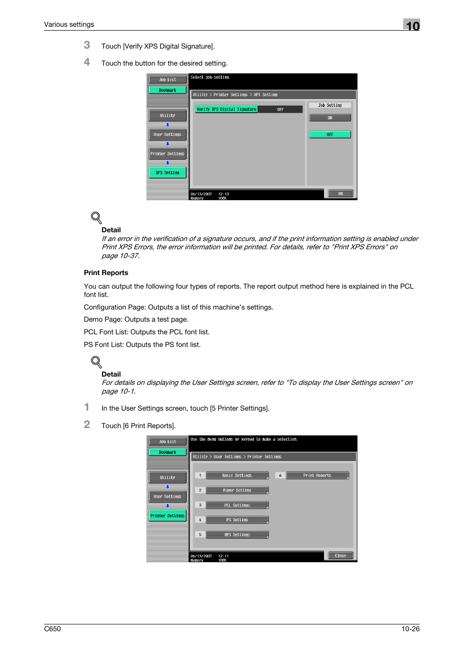 Print reports, Print reports -26 | Konica Minolta bizhub C650 User Manual | Page 270 / 303