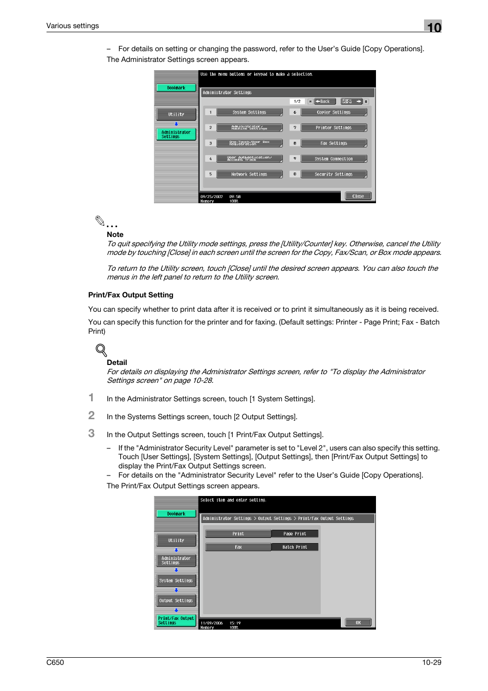 Print/fax output setting, Print/fax output setting -29 | Konica Minolta bizhub C650 User Manual | Page 273 / 303