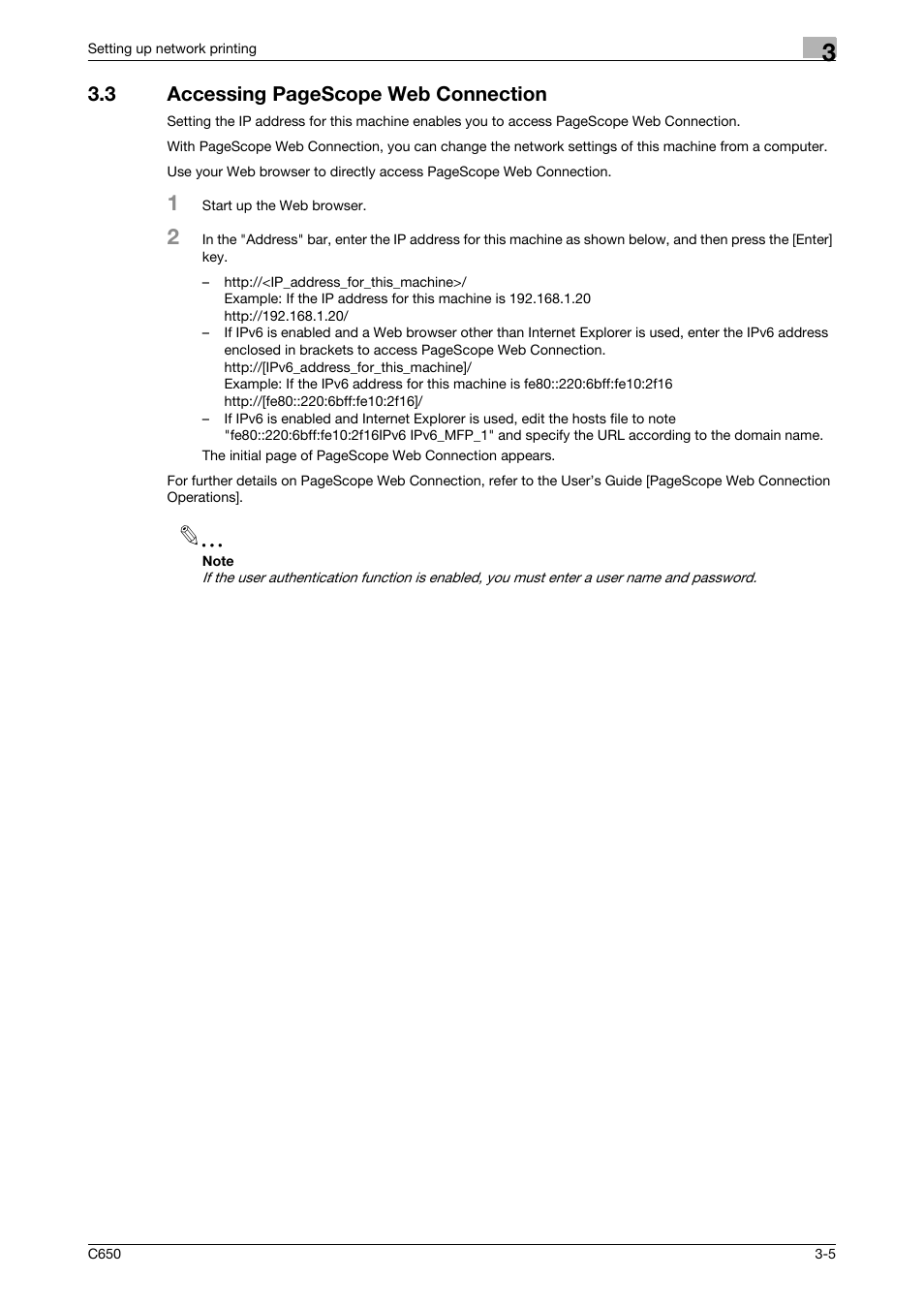 3 accessing pagescope web connection | Konica Minolta bizhub C650 User Manual | Page 52 / 303