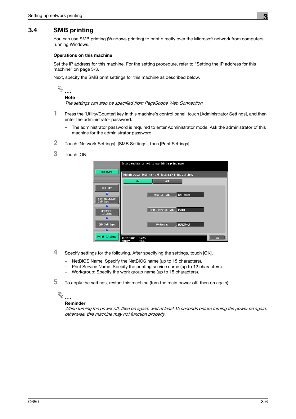 4 smb printing, Operations on this machine, Smb printing -6 operations on this machine -6 | Konica Minolta bizhub C650 User Manual | Page 53 / 303