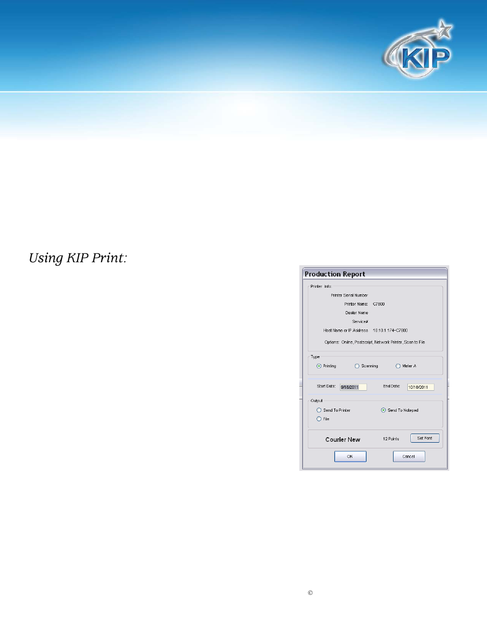 Retrieve kip track data, Kip track system, Using kip print | Konica Minolta KIP 7700 User Manual | Page 19 / 34