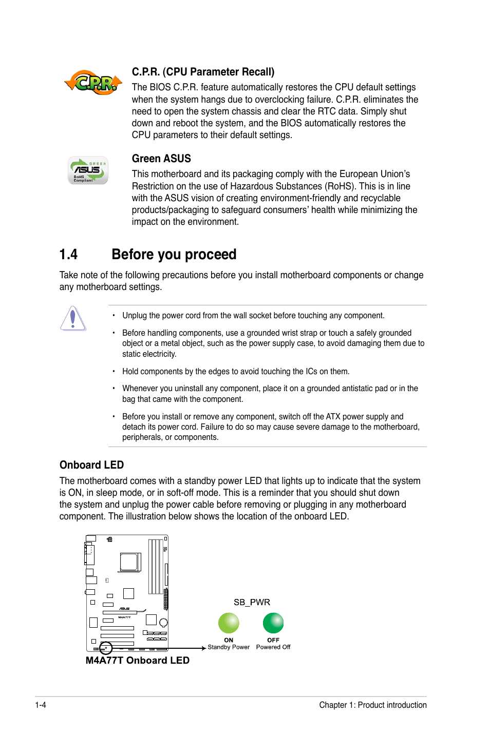 4 before you proceed, Before you proceed -4 | Asus M4A77T User Manual | Page 14 / 60
