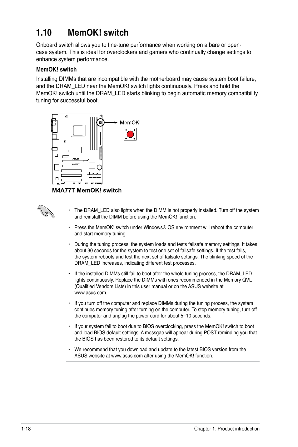 10 memok! switch, 10 memok! switch -18 | Asus M4A77T User Manual | Page 28 / 60