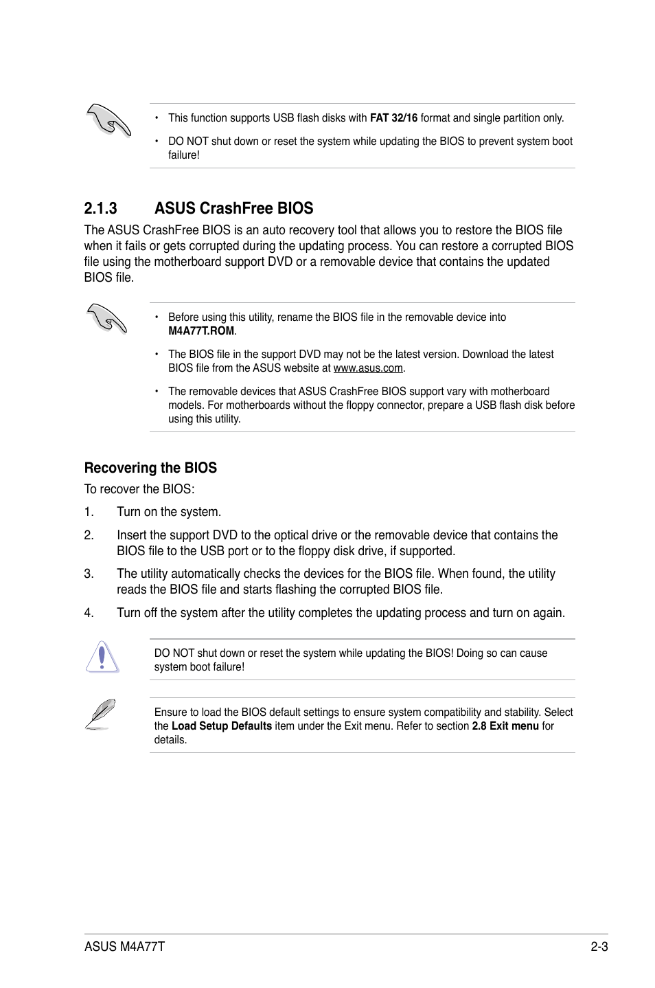 3 asus crashfree bios, Asus crashfree bios -3 | Asus M4A77T User Manual | Page 41 / 60