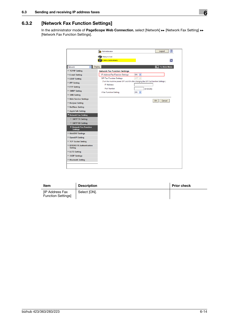 2 [network fax function settings, Network fax function settings] -14, Network fax function settings | Konica Minolta BIZHUB 223 User Manual | Page 107 / 371